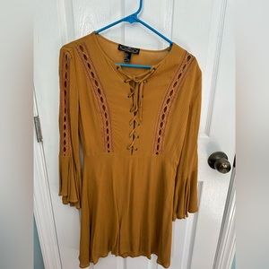 Mustard colored long sleeve dress
